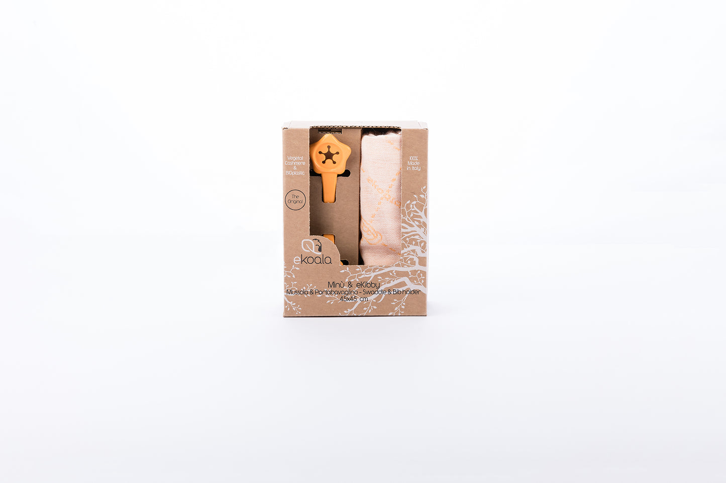 Minú and eKibby - Small Swaddle plus Bib Holder - Orange