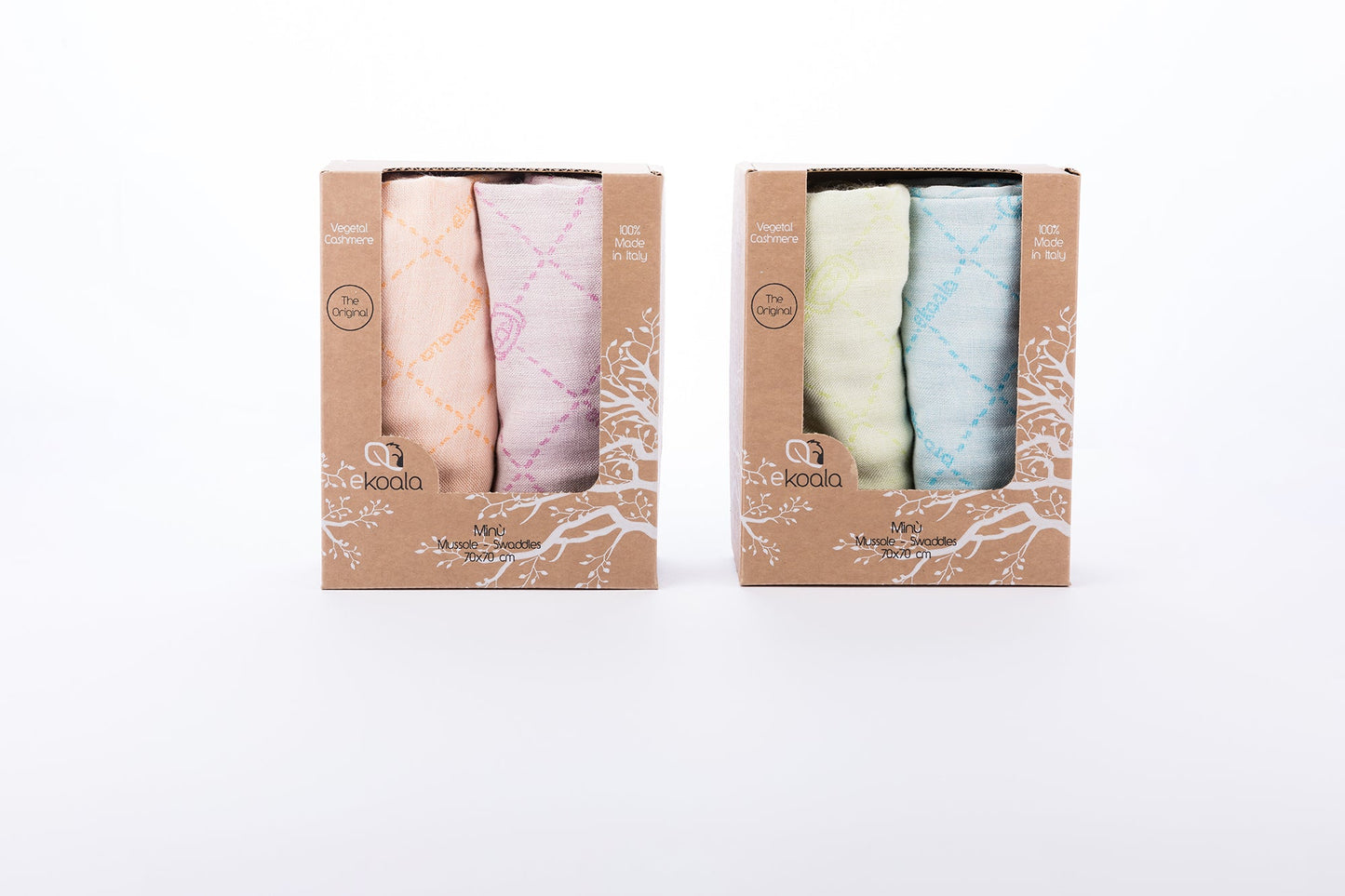 Minu - Swaddles - 70x70 - Blue/Green