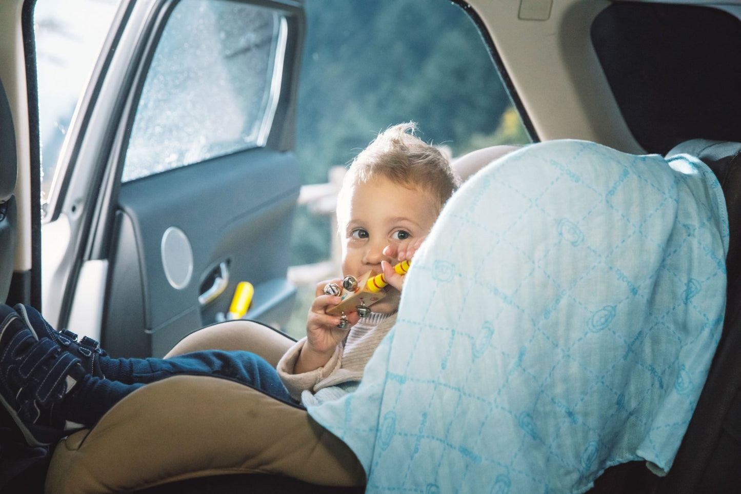 Minu - Swaddles - 70x70 - Orange/Purple